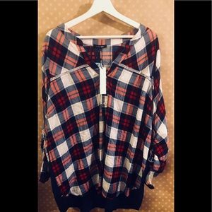 Papermoon high-loan plaid 3/4 button down front